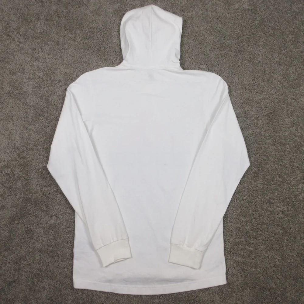 Adidas Sweater Mens Small White Red Logo Lightweight Pullover Hoodie Sweatshirt‎